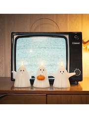 Lights4fun White and Black and Orange TruGlow® Ghost LED Trio Candle - Image 3 of 3