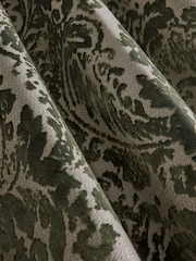 Green Collection Luxe Heavyweight Velvet Damask Eyelet Lined Curtains - Image 5 of 5