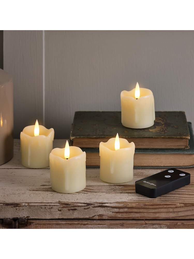 Lights4fun Ivory 4 TruGlow® Dripping Wax LED Votive Candle - Image 3 of 3