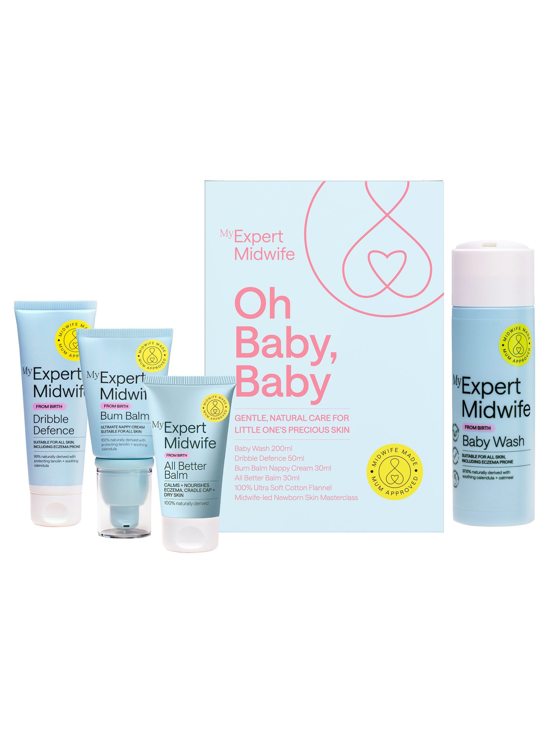 My Expert Midwife Baby's First Skincare Gift Set, Naturally Derived & Fragrance Free, Dematologist-Tested, Expertly Formulated To Soothe, Hydrate And Protect Newborn - Image 3