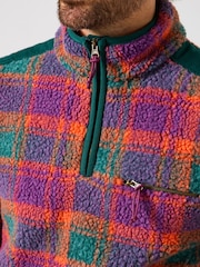 Joe Browns Purple Zip-Up Borg Funnel Neck Fleece - Image 3 of 7