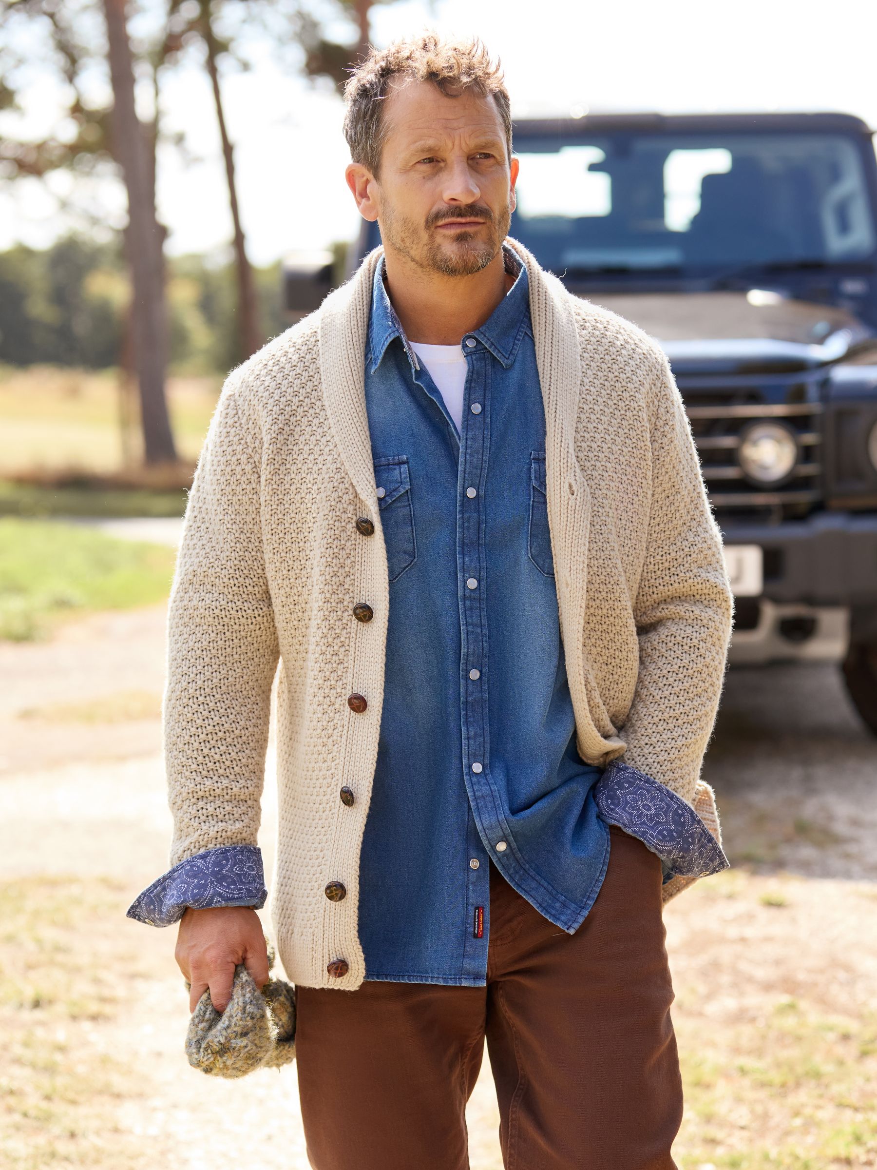 Buy Joe Browns Cream Cosy Shawl Neck Winter Knit Cardigan from the