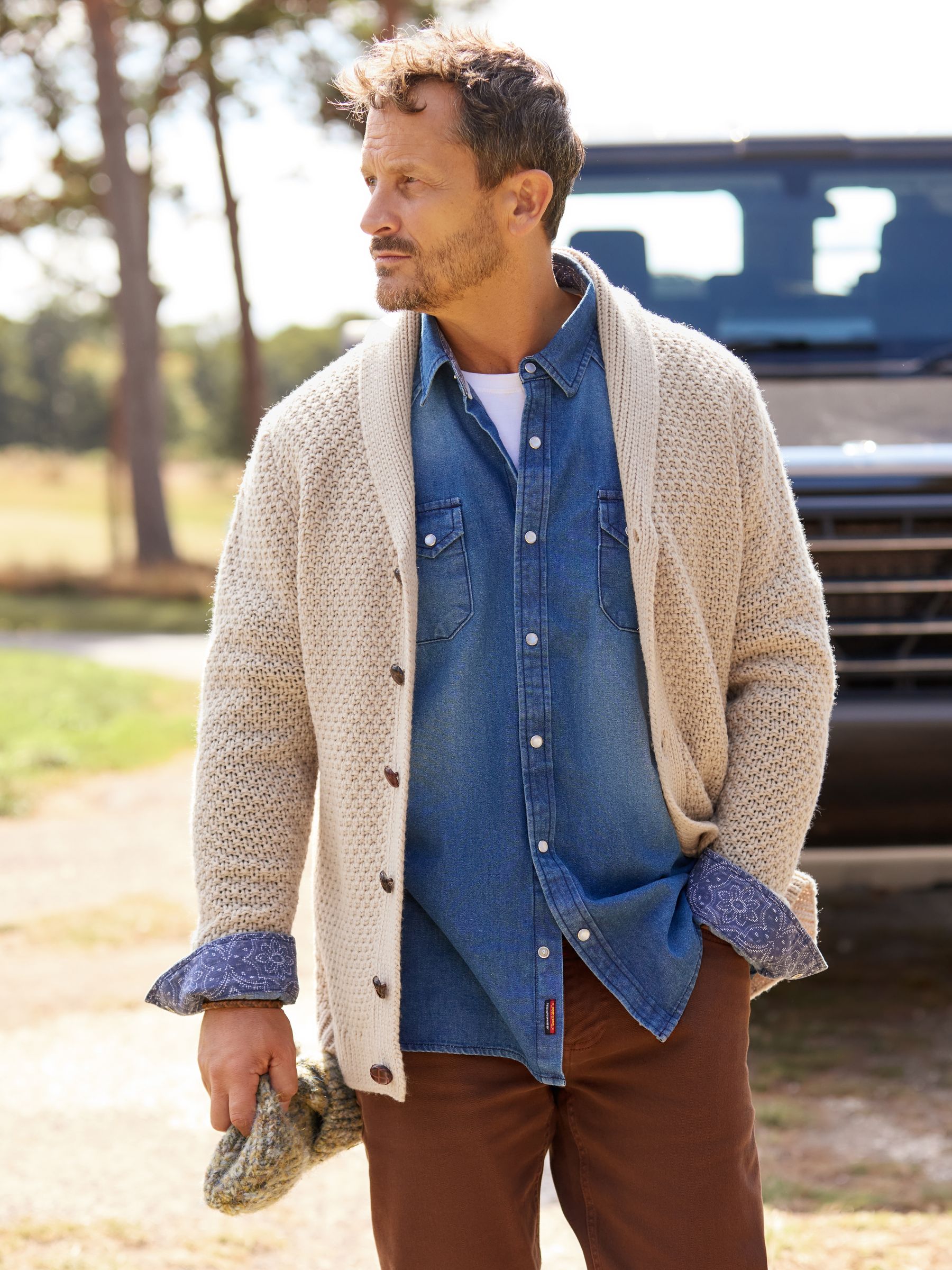 Buy Joe Browns Cream Cosy Shawl Neck Winter Knit Cardigan from the