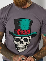 Joe Browns Grey Mens Top Hat Graphic T-Shirt - Image 2 of 5