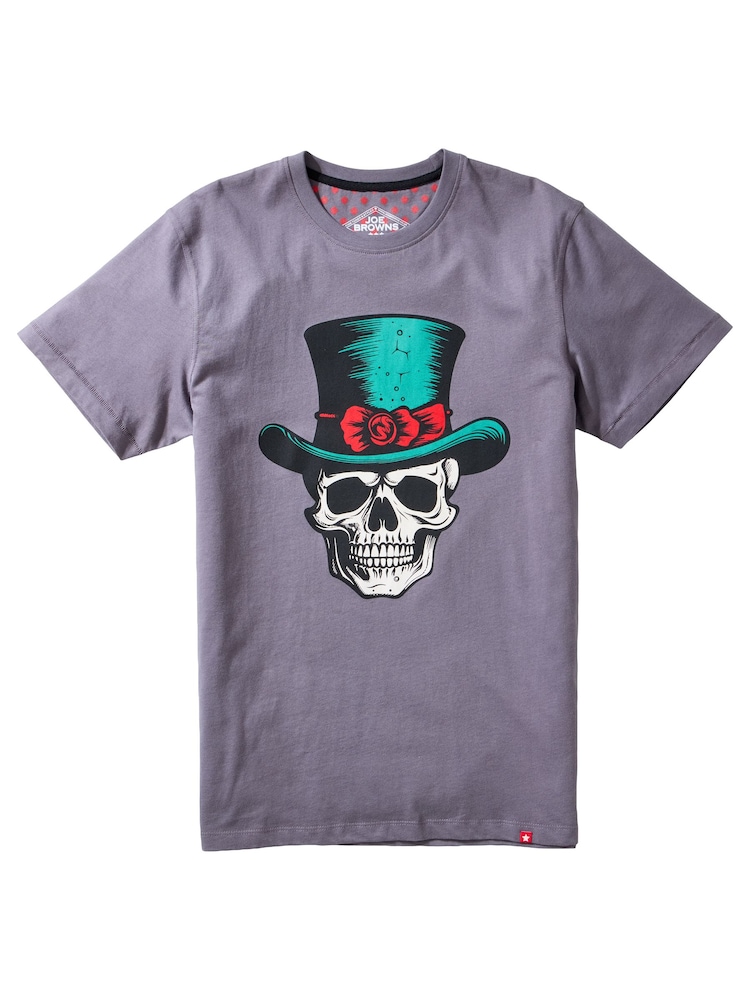 Joe Browns Grey Mens Top Hat Graphic T-Shirt - Image 5 of 5 Joe Browns Grey Mens Top Hat Graphic T-Shirt - Image 5 of 5