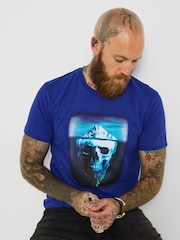 Joe Browns Blue Casual Relaxed Skull Print T-Shirt - Image 1 of 5