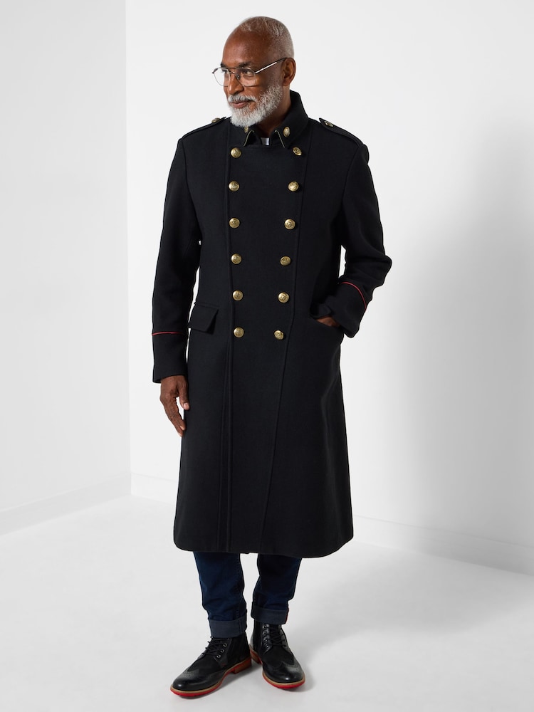 Joe Browns Black Double-Breasted Longline Military Coat - Image 2 of 9 Joe Browns Black Double-Breasted Longline Military Coat - Image 2 of 9