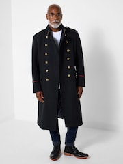 Joe Browns Black Double-Breasted Longline Military Coat - Image 6 of 9