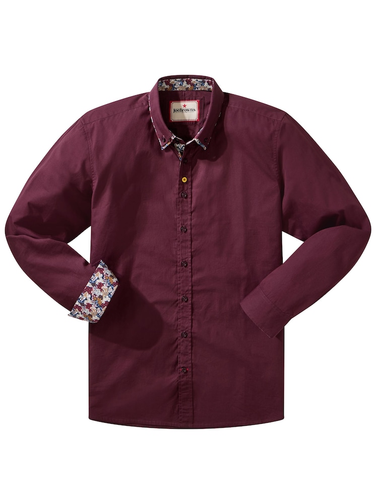 Joe Browns Purple Floral Trim Double Collar Long Sleeve Shirt - Image 7 of 7 Joe Browns Purple Floral Trim Double Collar Long Sleeve Shirt - Image 7 of 7