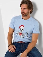 Joe Browns Nightlife Skeleton Graphic T-Shirt - Imagen 1 de 5