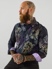 Joe Browns Black Large Paisley Print Long Sleeve Shirt - Image 1 of 5