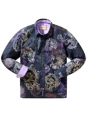 Joe Browns Black Large Paisley Print Long Sleeve Shirt - Image 5 of 5