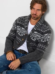 Joe Browns Grey Stylish Button-Up Cosy Knit Cardigan - Image 2 of 7