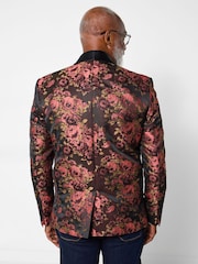 Joe Browns Red Shawl Collar Statement Floral Print Blazer - Image 4 of 7