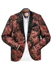 Joe Browns Red Shawl Collar Statement Floral Print Blazer - Image 7 of 7