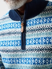 Joe Browns Blue Bold Fairisle Funnel Knit Jumper - Image 3 of 7