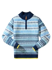 Joe Browns Blue Bold Fairisle Funnel Knit Jumper - Image 7 of 7