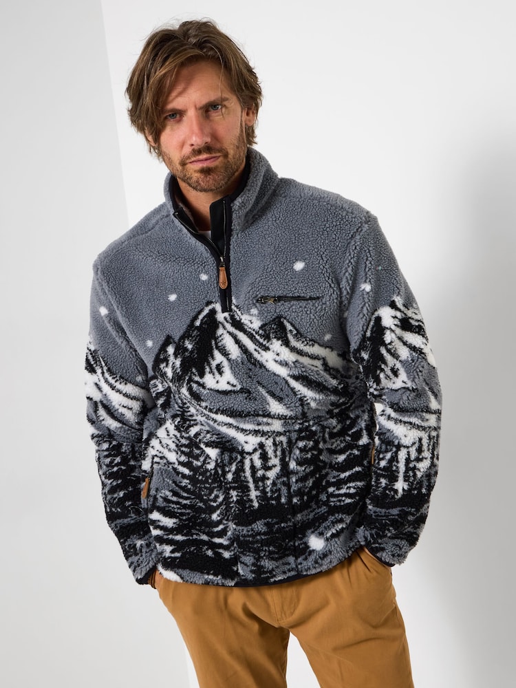 Joe Browns Grey Contrast Trim Borg Fleece - Image 2 of 7 Joe Browns Grey Contrast Trim Borg Fleece - Image 2 of 7