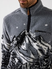 Joe Browns Grey Contrast Trim Borg Fleece - Image 3 of 7