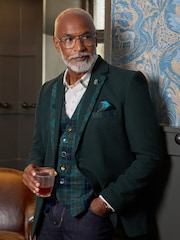 Joe Browns Green Stylish Check Trim Blazer - Image 1 of 8