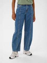 Kaffe Blue KARoss High Waisted Barrel Jeans - Image 1 of 6