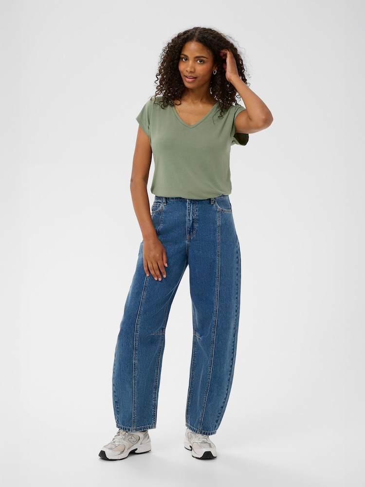 Kaffe Blue KARoss High Waisted Barrel Jeans - Image 2 of 6