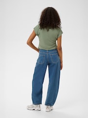 Kaffe Blue KARoss High Waisted Barrel Jeans - Image 3 of 6