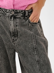 Kaffe Grey KARoss High Waisted Barrel Jeans - Image 3 of 5