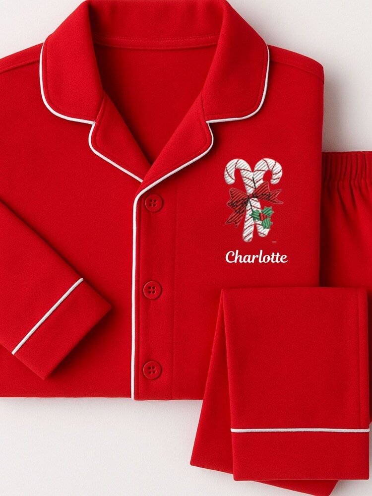 Ruff Cubs Kidswear Personalised Classic Candy Christmas Pyjamas - Image 1 of 1