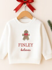 Ruff Cubs Kidswear Personalised Ginger Bread Boy Christmas Sweater - Image 1 of 1
