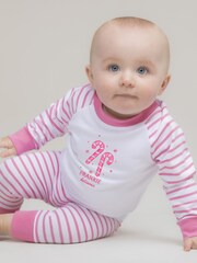 Ruff Cubs Kidswear Personalised Candy Cane Pyjamas - Image 1 of 2