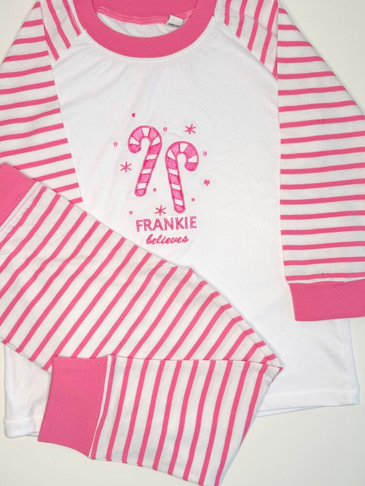 Ruff Cubs Kidswear Personalised Candy Cane Pyjamas - Image 2 of 2
