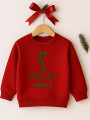 Ruff Cubs Kidswear Personalised Candy Cane Christmas Sweater - Image 1 of 1