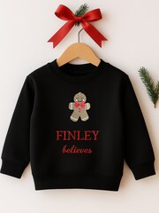 Ruff Cubs Kidswear Personalised Ginger Bread Boy Christmas Sweater - Image 1 of 1