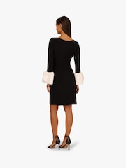 Adrianna Papell Black Short Dress With Cuff Detail - Image 2 of 7