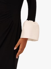Adrianna Papell Black Short Dress With Cuff Detail - Image 7 of 7