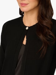 Adrianna Papell Black Long Sleeve Crew Neck One Button Closure Cardigan - Image 4 of 7