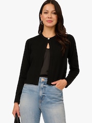 Adrianna Papell Black Long Sleeve Crew Neck One Button Closure Cardigan - Image 5 of 7