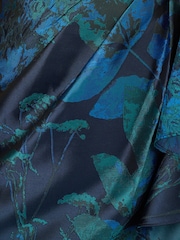 Adrianna Papell Blue One Shoulder Jacquard Gown - Image 6 of 6