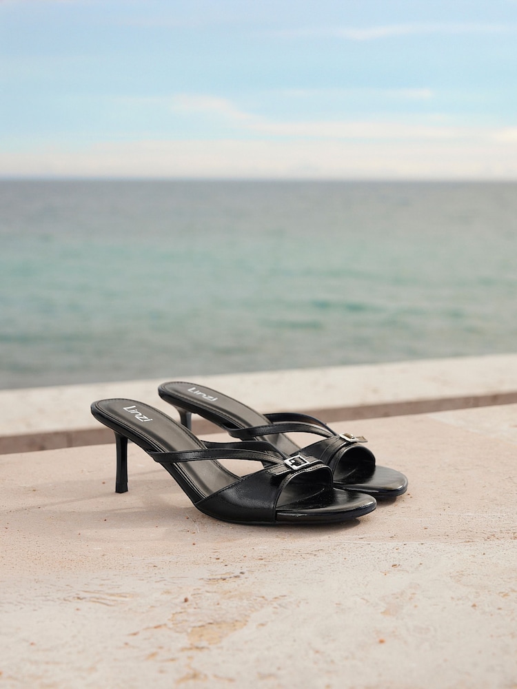 Linzi Black News Stiletto Heel Mules - Image 6 of 6