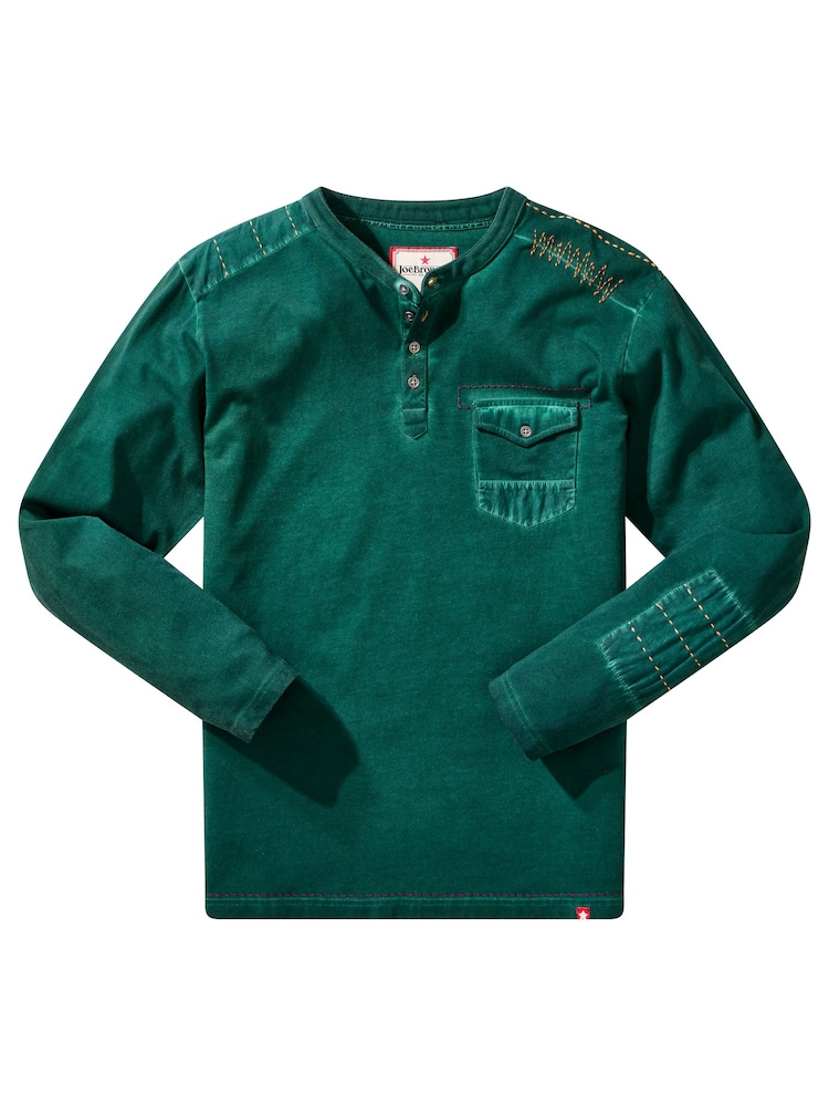 Joe Browns Green Embroidered Stitch & Button Pocket Henley Top - Image 6 of 6 Joe Browns Green Embroidered Stitch & Button Pocket Henley Top - Image 6 of 6