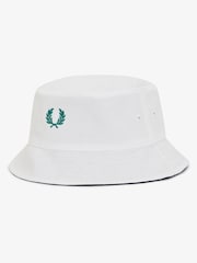 Fred Perry White Reversible Pique Bucket Hat - Image 1 of 4