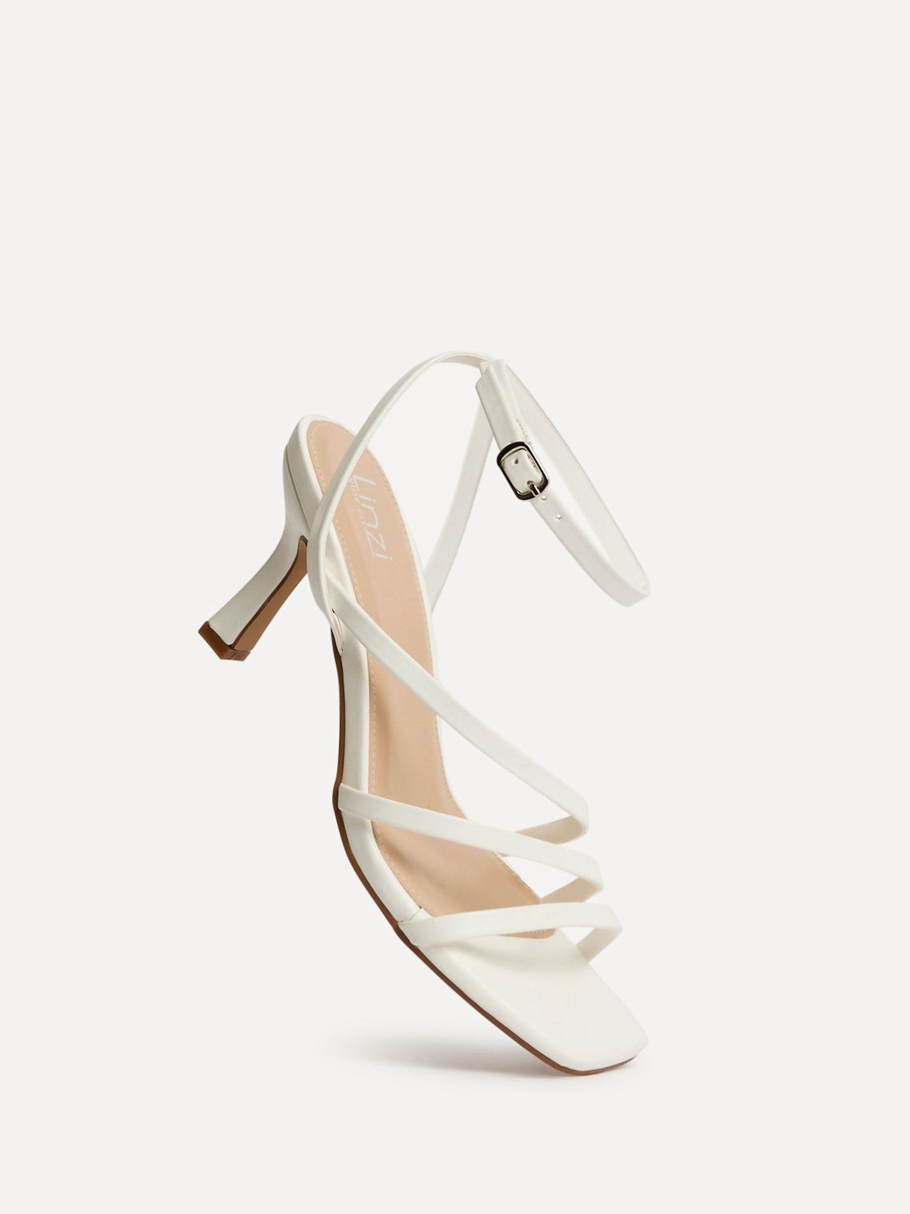 Buy Linzi White Reflect Wide Fit Strappy Heeled Sandals from Next