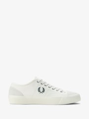 Fred Perry Cream Hughes Canvas Suede Shoes - Image 1 of 1