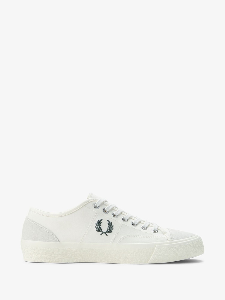 Fred Perry Cream Hughes Canvas Suede Shoes - Image 1 of 1 Fred Perry Cream Hughes Canvas Suede Shoes - Image 1 of 1