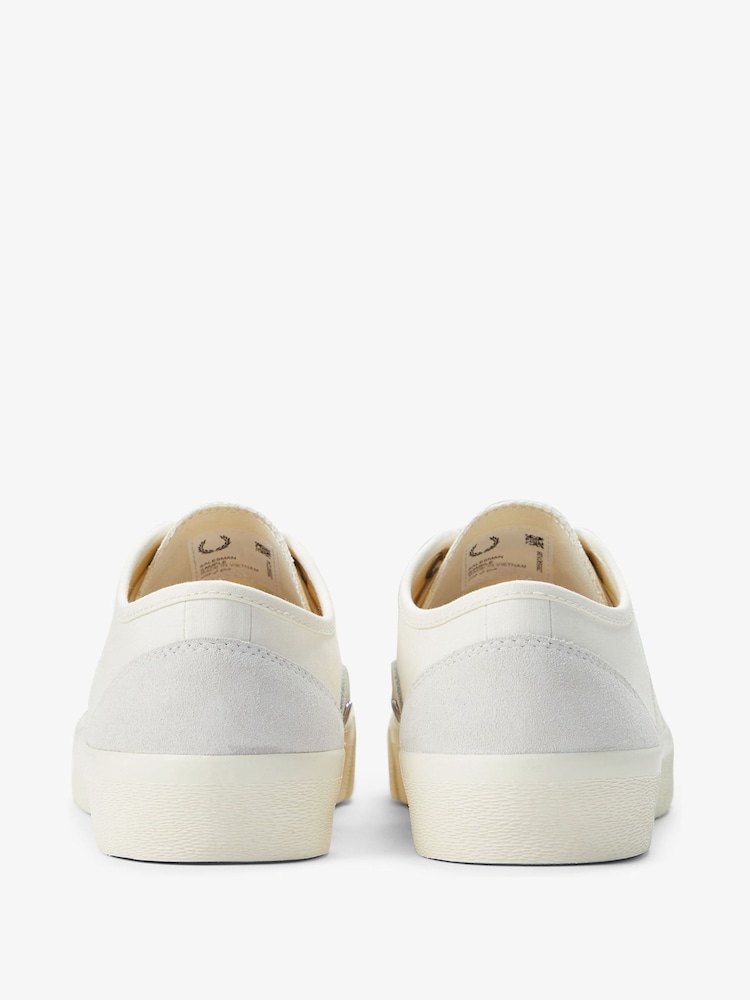Fred Perry Cream Hughes Canvas Suede Shoes - Image 2 of 2