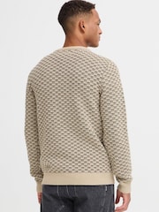 Blend Cream Geometric Crew Neck Knit Jumper - Image 2 of 5