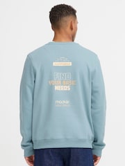 Blend Blue Printed Crew Neck Jumper - Image 2 of 5