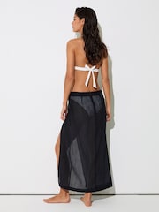 Reiss Navy Rosa Cotton-Blend Gauze Wrap Beach Skirt - Image 5 of 6
