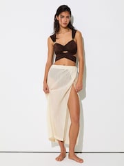 Reiss Neutral Rosa Cotton-Blend Gauze Wrap Beach Skirt - Image 1 of 6